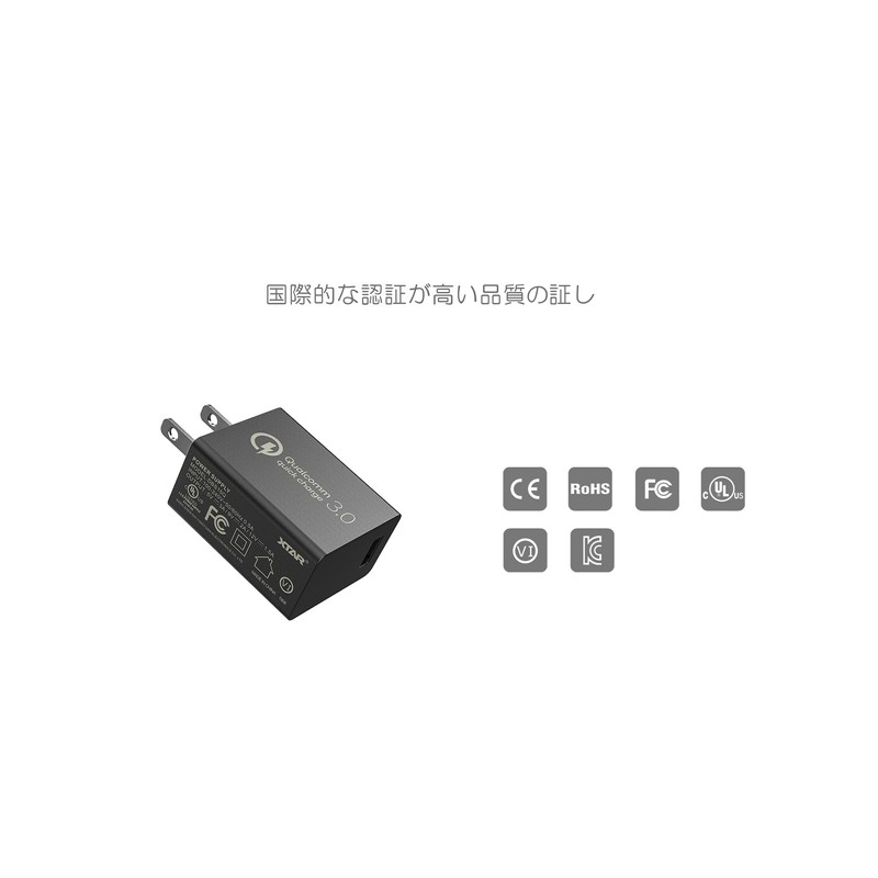 QC 3.0 Ladegerät: USB UStrom: 100-240VAC Aus: USB Stecker: EU