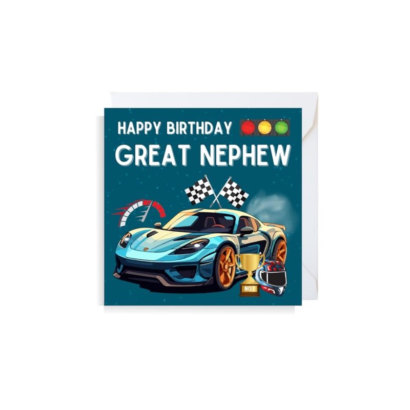 Second Ave Racing Car Great Nephew Square Children's Kids Birthday