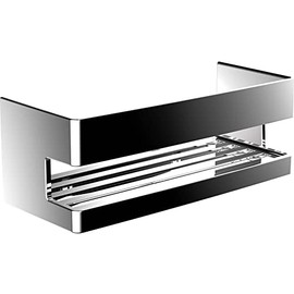 Emco SYSTEM2 Sponge Drilling, Metal Tray, Shower Basket for Bath Utensils, Chrome, Firm, Wandkorb
