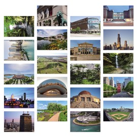 Dear Mapper Vintage United States Illinois Landscape Postcards Pack 20pc/Set Postcards from Around the World Greeting Cards for Business World Travel Postcard for Mailing Decor Gift
