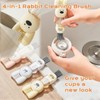 Set of 3 Cup Lids Cleaning Brush Multifunctional Rabbit Shape
