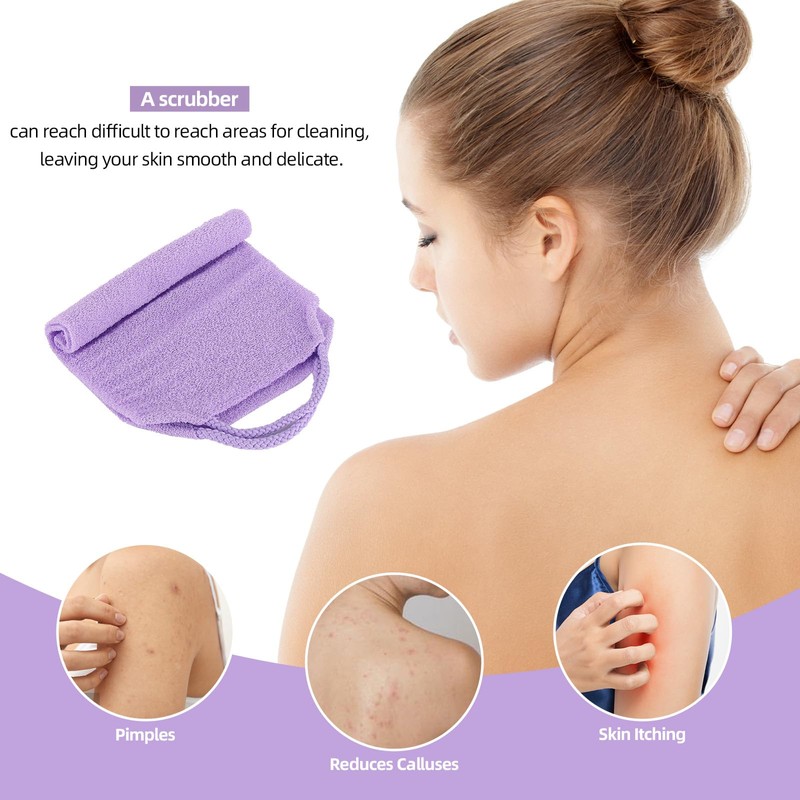 2 esponjas exfoliantes con asas, para ducha, nailon, exfoliante, para