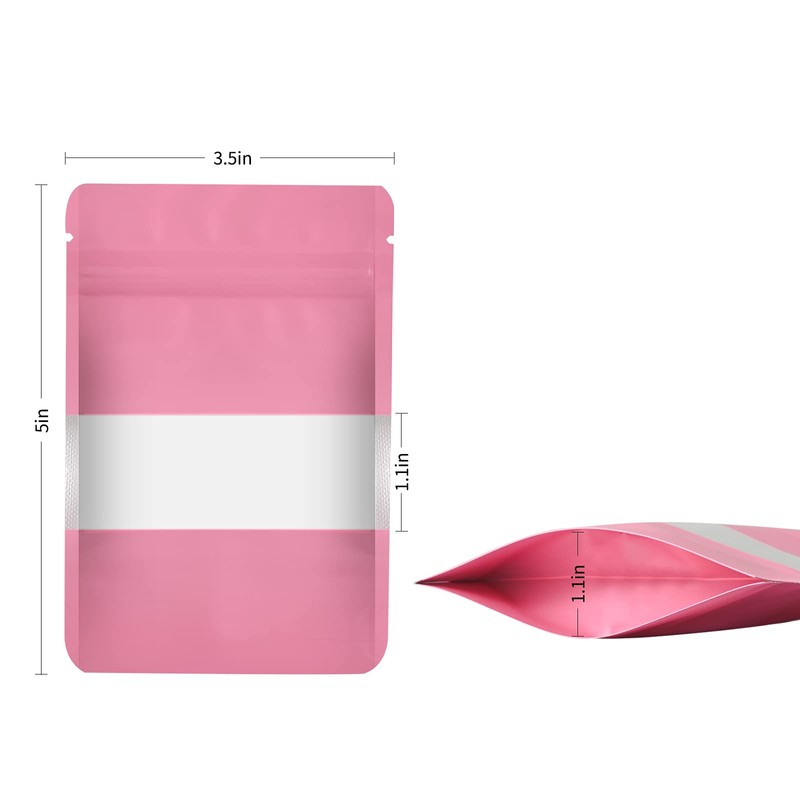 100 Pieces Smell Proof Mylar Bags, Resealable Food Storage Bags