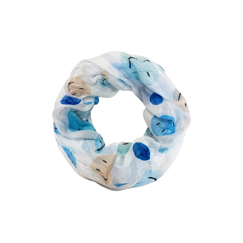 Jeamis Smiley Silk Loop Colour Gradient Spring Round Scarf Unisex