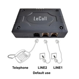 LeCall 2-Line Phone Switch-2 Lines 1 Phone Adapter- Enable Single-line Corded/Cordless Telephone to use 2 Phone Lines TCS1800