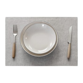 Demetex Reversible Placemat, Made of Fabric, Cotton, Linen, Stylish, Nordic Goods, Lunch Mat, Party, Luxury, Placemat, Plain, Tableware, Gift, Present, Light Gray
