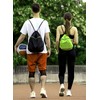 aZengear Black Drawstring Bag from Waterproof Recycled Polyester for Gym,