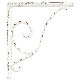 Naiture Sprig 4" Cast Iron Shelf Bracket in Distressed White Finish