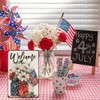Smilelife Patriotic Floral Mason Jar USA Flag Welcome Tin Sign