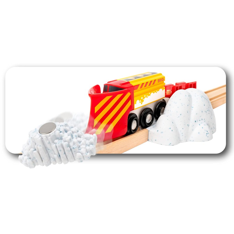 BRIO World Christmas Snow Plow Train for Kids Age 3