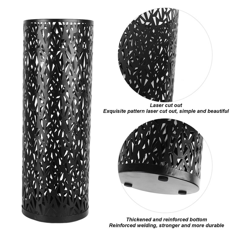 Metal Umbrella Holder Stand, Hollow Design, Resistant, Compact, for Entryway,
