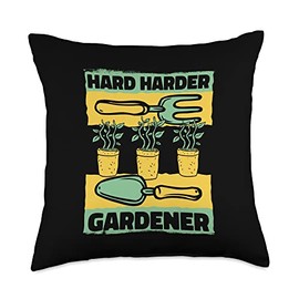 Raised Bed Gardening Tool Set Gifts For Beginners Hard Harder Ideas Horticulture Gardening Throw Pillow, 18x18, Multicolor