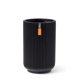 Capi Europe - Pot Tall Groove Black & Gold - 17x27 - Black - Opening Ø15 - Flower Pot for Indoor Use - BGVBL434