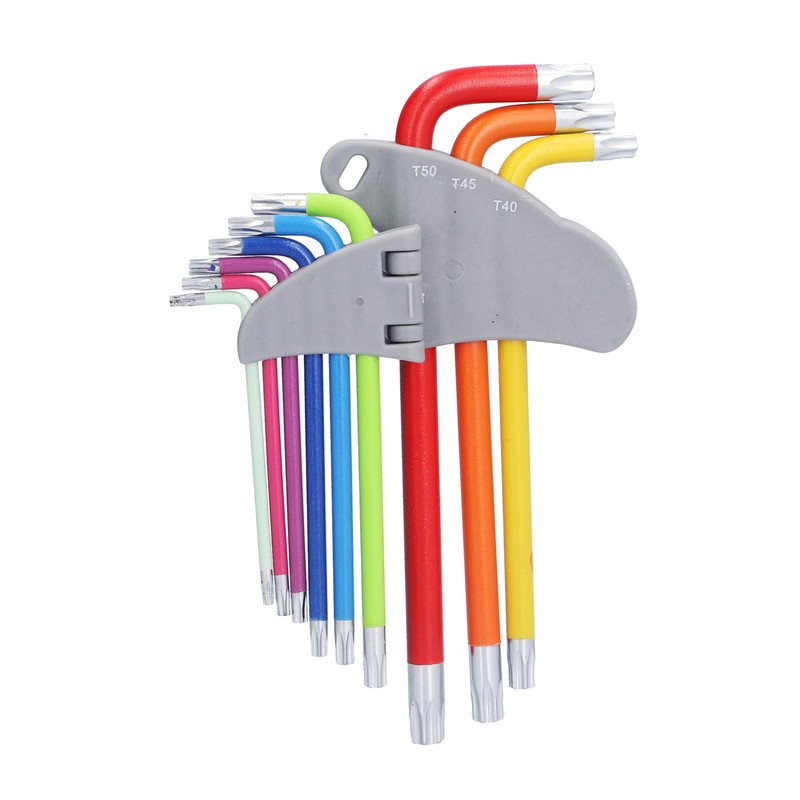 9Pcs Hex Wrench Star Colourful Long Arm Metal Key Tool