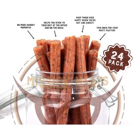 Mission Meats Cracked Pepper Pork Sticks Antibiotic Free Sugar Free Gluten Free MSG Free Nitrate Nitrite Free All Natural Premium Pork Sticks Keto Friendly Paleo Friendly AIP Friendly (24 count)