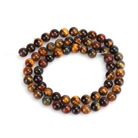 Cuentas de ojo de tigre Piedra de tres colores Cuentas redondas de ojo de tigre DIY Joyería Pulsera Fabricación de accesorios(6mm)