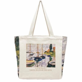 BROADREAM Canvas Tote Bag Aesthetic - Zippered Book Tote Bag with Interior Pocket by Cute Shoulder Tote Bags for Women Shopping & Travel - Best Gift for Teacher Mom Friendship Wife Classmate Birthday