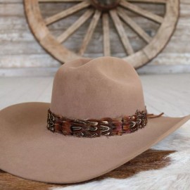 WILLOW LANE HAT CO. Feather Hat Band for Western Cowboy Hats, Fits All Styles - Starling