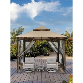 High Quality 12'x12' Outdoor Gazebo Soft Double Roof Iron Frame Da Giardino Garden Expand Living Space for Outdoor Furnituresize: 144"*144"*118", color: LIGHT GRAY
