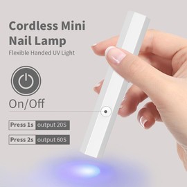 ShynyShy - Mini luz UV para uñas de gel, luz de curado de uñas pequeñas, lámpara de curado flash para uñas de gel, lámpara de uñas LED para esmalte de gel, secador de uñas USB de manicura para curado rápido en el salón, hogar, bricolaje blanco