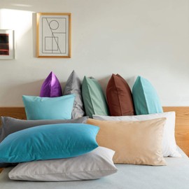 FLXXIE Microfiber Pillow Cases Standard Size, Soft Pillowcases with Envelope Closure, Wrinkle, Stain Resistant Pillow Covers, 20x26, Red