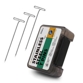 60PCS T-Pins 2 Inch with Safe Plastic Box, Sturdy Rust-Resistant Stainless Steel T-Shaped Pins for Knitting, Wig Making, Blocking Crochet & Office Use – Premium Craft Tools from Flickzo