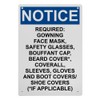 OSHA Required: Gowning Face Mask, Safety Sign, 8.5 x 11