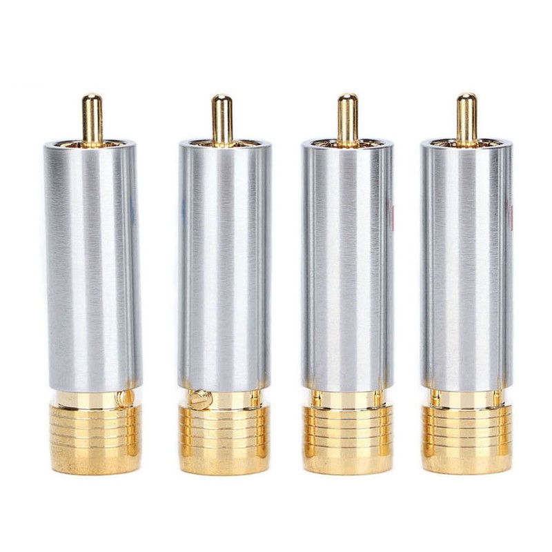 4PCS Preffair/R1722 Audio Connector Gold Plated Self Locking Solderless RCA