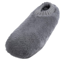 OHS Slipper Socks Mens Teddy Marl Fleece, Fluffy Socks for Men Festive Warm Cosy Socks Women Men Gifts for Him Non Slip Socks - Charcoal Grey, M/L 9-10