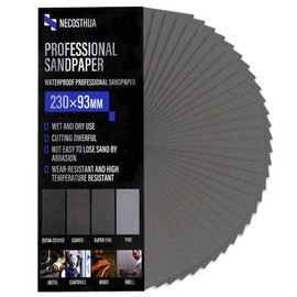 Necosthua 30PCS 1000 Grit Sandpaper, 9 x 3.6 Inch Wet Dry Coarse Sand Paper for Wood Furniture Finishing Drywall Metal Sanding Paper, Automotive Sandpaper Sheets