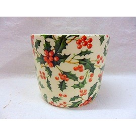 Heron Cross Pottery Xmas Holly Chintz Small Sugar Bowl