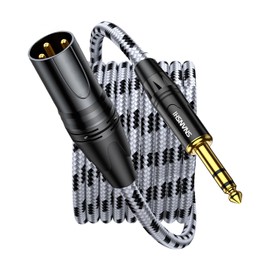 SNANSHI XLR to 1/4 - XLR Male to 1/4 Male Cable, Balanced Double Shielded, 6.35mm TRS to XLR Cable 4FT for Dynamic Microphone, Amplifier, Mixer, Speaker