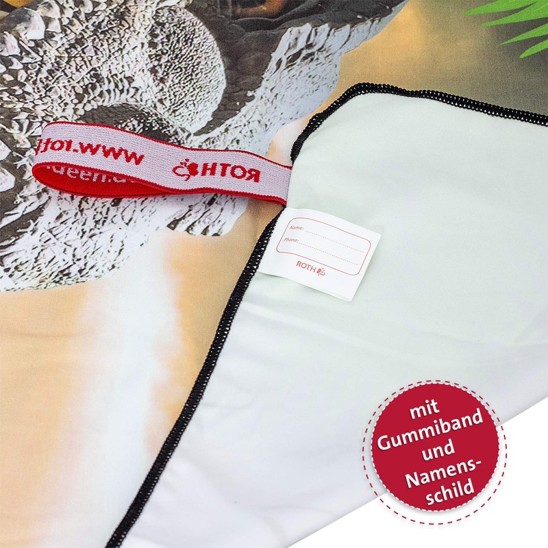 ROTH Kinder-Badetuch - Tyrannosaurus, 60x120 cm, platzsparendes und schnell trocknendes
