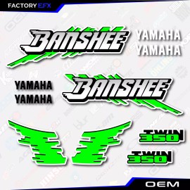 Yamaha Banshee Decals Green Retro Graphics Kit fits 1991-93 Yamaha Banshee 350 Set Decals High Quality
