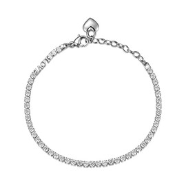 Brosway Desideri BEI027 Women's Bracelet with Heart Symbol Stainless Steel Collection, Stainless Steel, Cubic Zirconia
