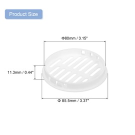 QUARKZMAN 12 Stück 80mm/3,15" Runde Soffit-Lüftungsschlitze, Kunststoff-Soffit-Lüftungsabdeckung, Rundes Gitterloch-Lamellen für Badezimmer Küche Schrank Kleiderschrank, Weiß