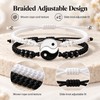 Matching Yin Yang Friendship Bracelets for 2, Adjustable Black and