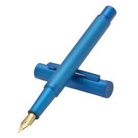 Hongdian Sky Blue Forest Fountain Pen Fine Tip Fountain Pen Classic Design with Converter and Metal Gift Box