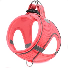 Joytale Step in Dog Harness,Soft Mesh Reflective Breathable Vest Harnesses,Easy Walk Harness with Safety Buckle for Small and Medium Dogs,L,Pink