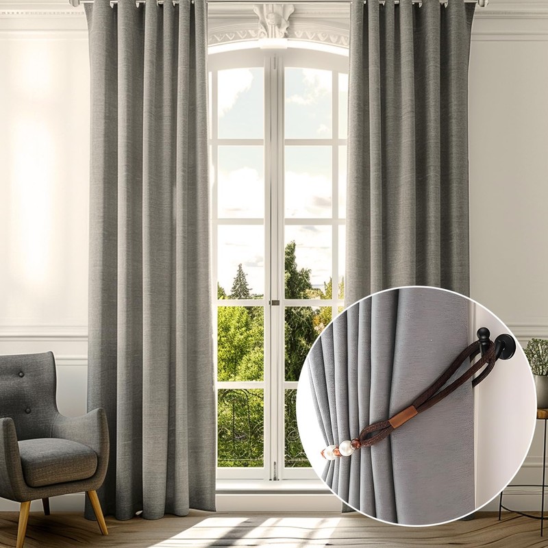 2-Pack Durable Aluminum Curtain Tie Back Hooks for Versatile Home