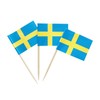 100PCS Sweden Swedish Toothpick Flags Decorations Small Cupcake Toppers Cocktail