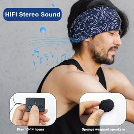YiYunTE Sleep Headphones Music Headband Headphones Wireless Bluetooth Headband Headphone with Microphones Earphones Sleepband Men Women Sleeping Headphones Noise Cancelling Eye Mask Sleep Headphones