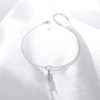 SVB 925 Sterling Silver Anklet Bracelet with Seashell Charm (Rhodium