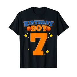 7th Birthday Boy Shirt Basketball 7 Years Old Kids Gift T-Shirt