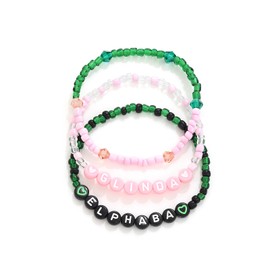 Elphaba Galinda Friendship Bracelet, Magnetic Matching Bracelet for Couple Friend Girls Teenage Women, Crown Witch Wicked Hat Couple Gift Friendship Gifts for Birthday Christmas (pink&green4)