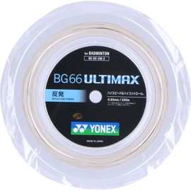 Yonex Badminton Strings BG66 Ultimax (0.65mm) BG66UM-2 Metallic White Roll 200m Metallic White (430)