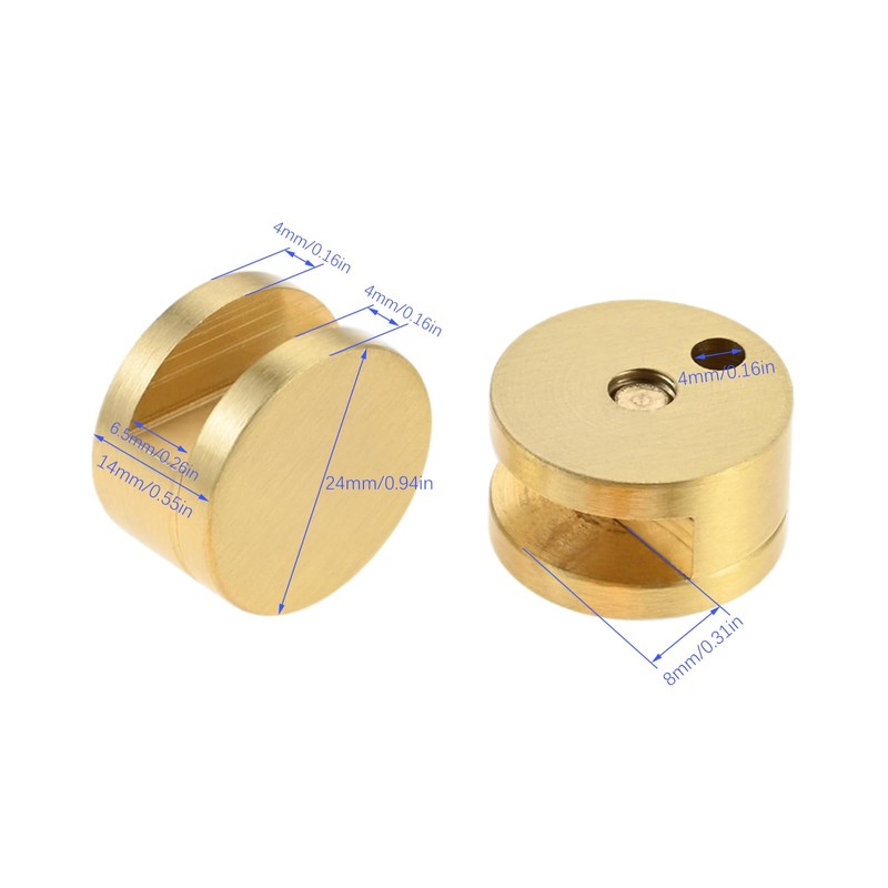 Mirror Clips, Thick Glass Clamps Wall-Mounted Mirrors Bracket Gold Pure