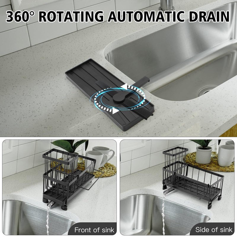 ZYNERY Sink Organizer for Kitchen, Kitchen Sink Organiser with Automatic