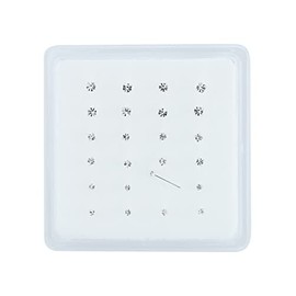 Pack of 24 Sterling silver clear jewel nose studs in 3 sizes 1.5mm/1.8mm/2.5mm