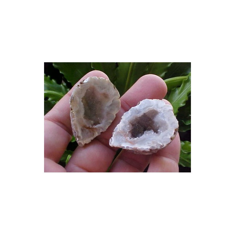 B4021 Gemqz Agate Hollow Geode Pair Nice !!!
